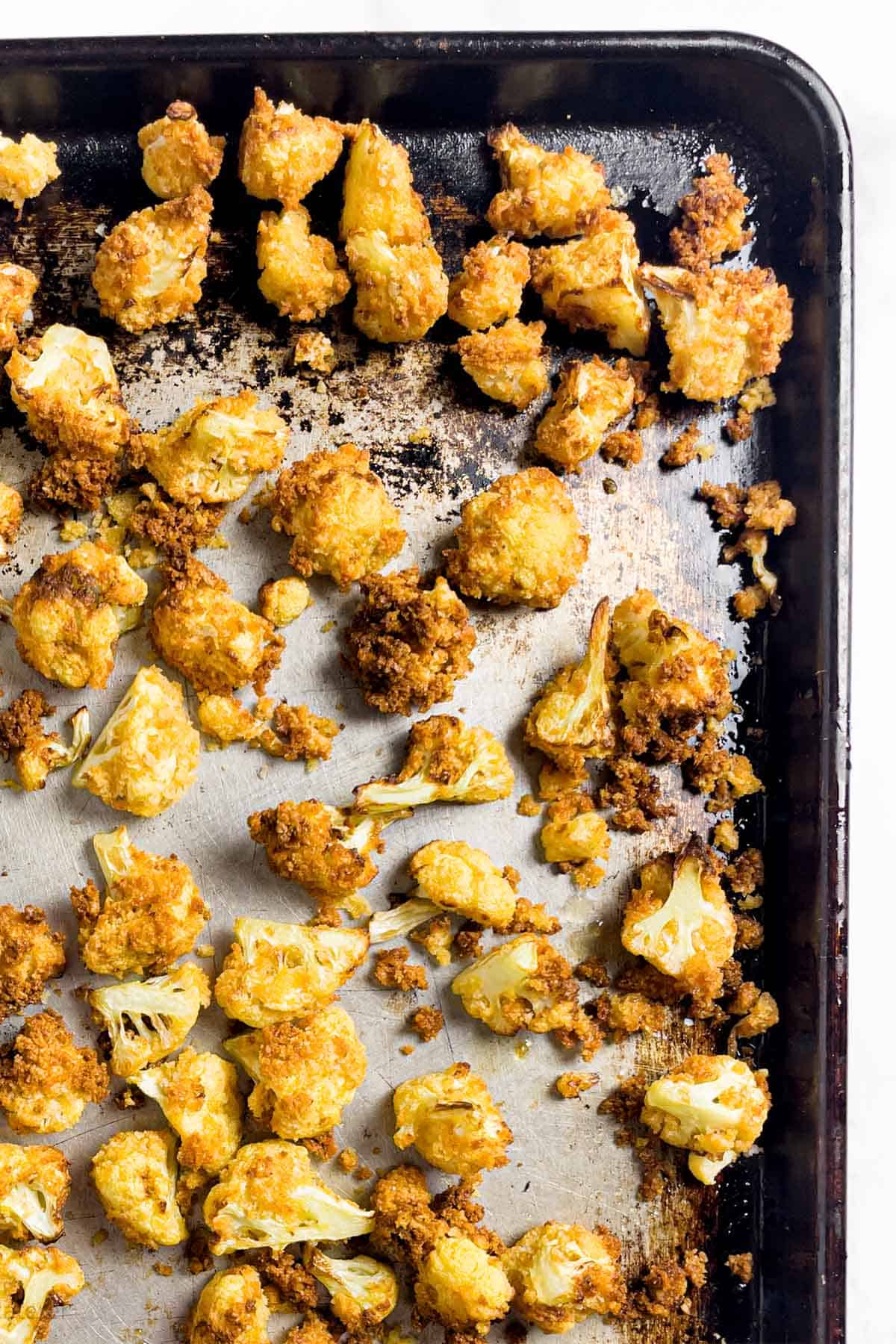 Crispy Cauliflower Bites on a sheet pan