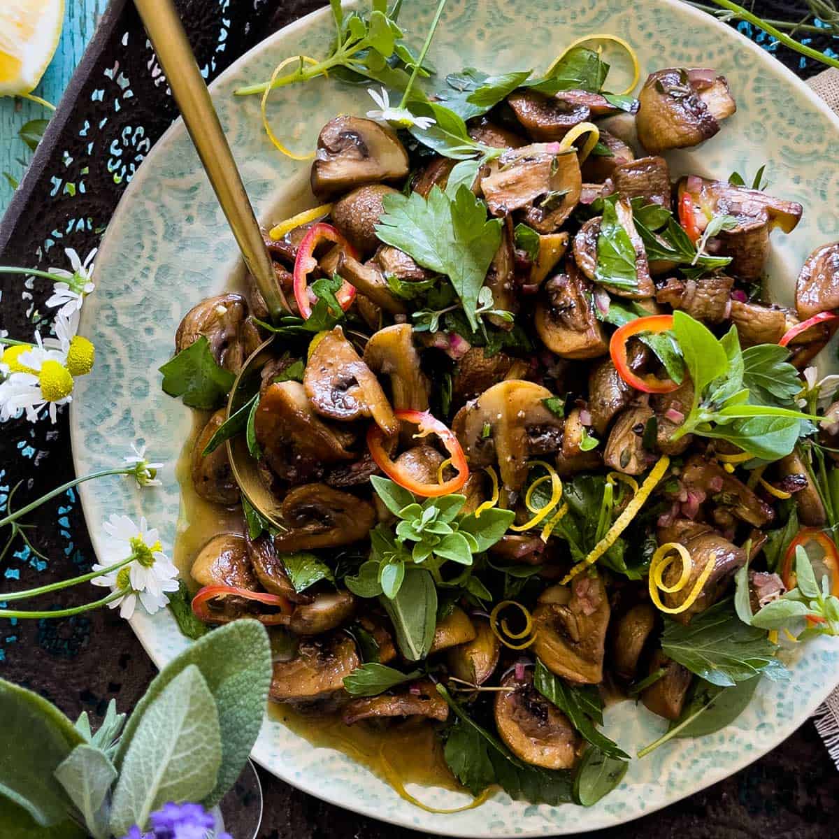 The Ultimate Mushroom Salad with Lemon Maple Vinaigrette