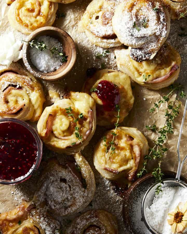 Monte Cristo Pinwheel Appetizers (with Puff Pastry) The Virtual Caterer