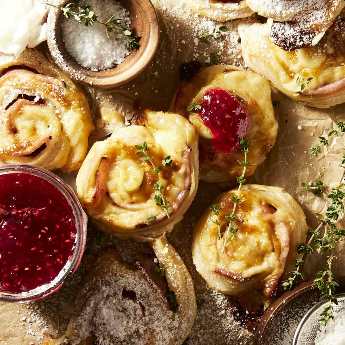 Monte Cristo Pinwheel Appetizers (with Puff Pastry)